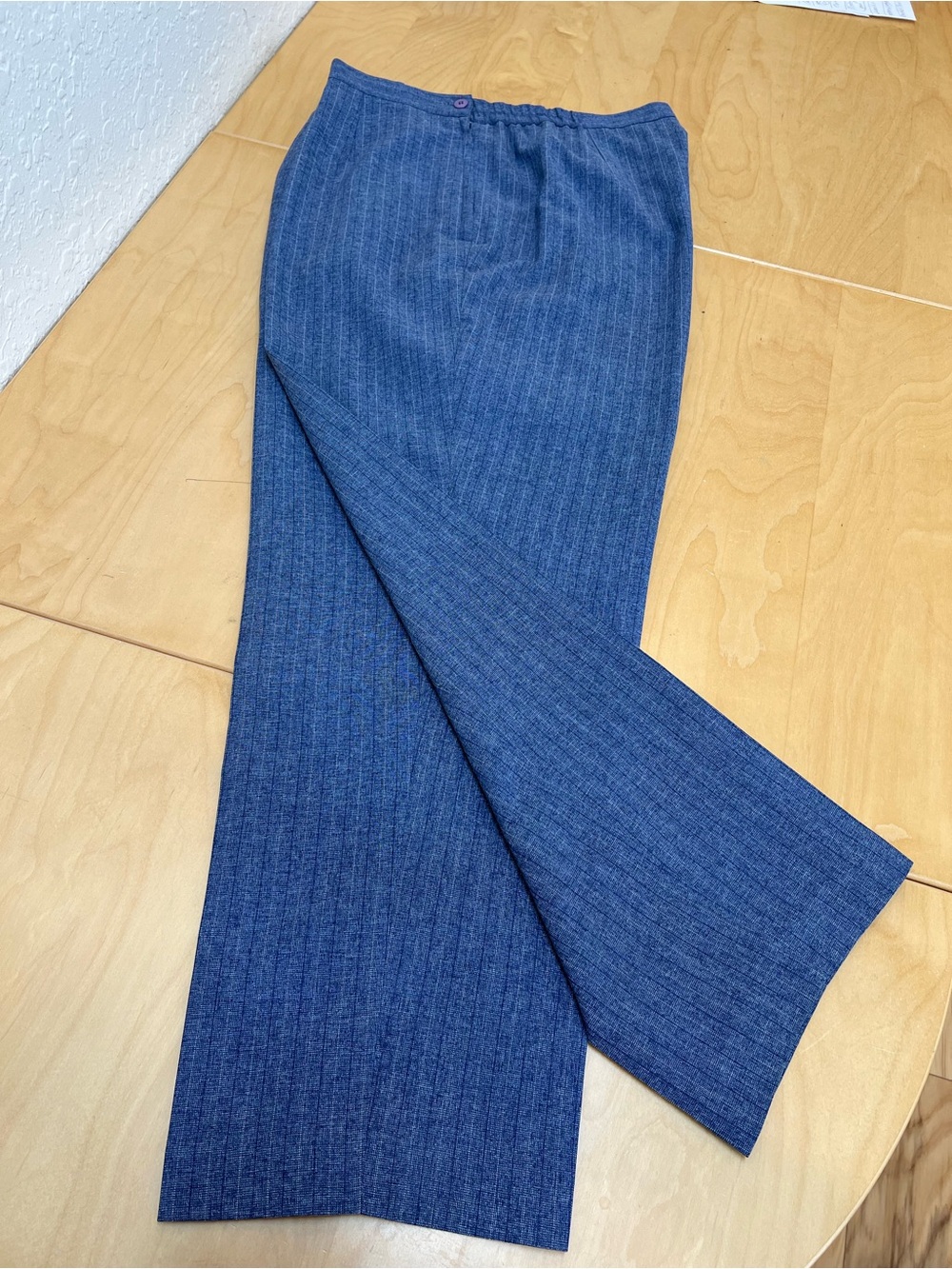 Sag Harbor Wide-Leg Pants - pinstripes Blue size 18W